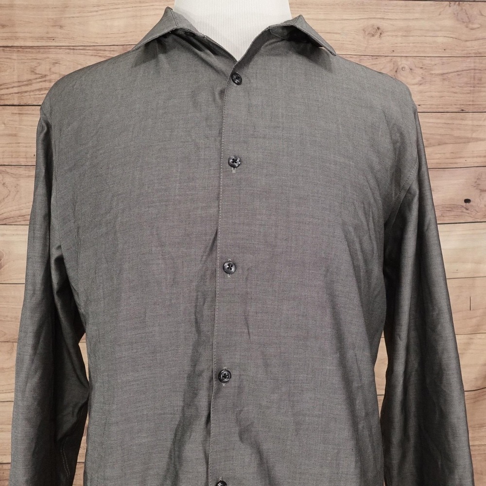 INC International Concepts Shirt Mens 2XL Gray Long Sleeve Button-Up Non-Iron